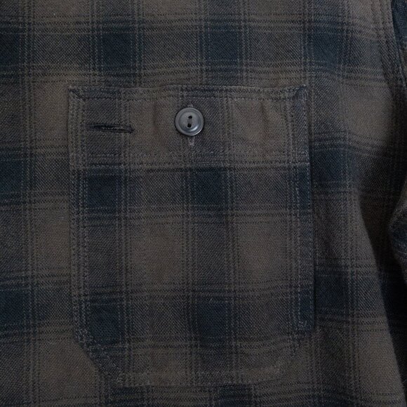 RRL Ralph Lauren Shirt Plaid Black Grey Plaid Western Workwear Button Up Small - Picture 6 of 14